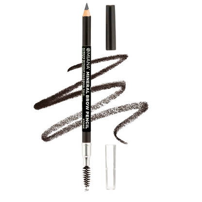 Omiana Mineral Brow Pencil with spoolie brush and stone colored swatch - Without Boron Nitride, Paraben-Free, & More!