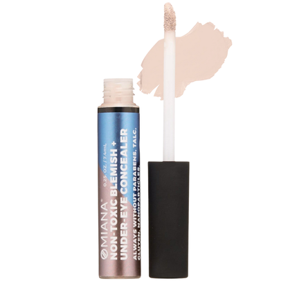 Omiana under-eye concealer with applicator on a white background