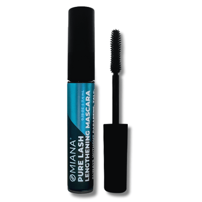 Titanium Dioxide-Free & Mica-Free Pure Lash Lengthening Mascara with hydrating panthenol and clump-free wand for short lashes by Omiana