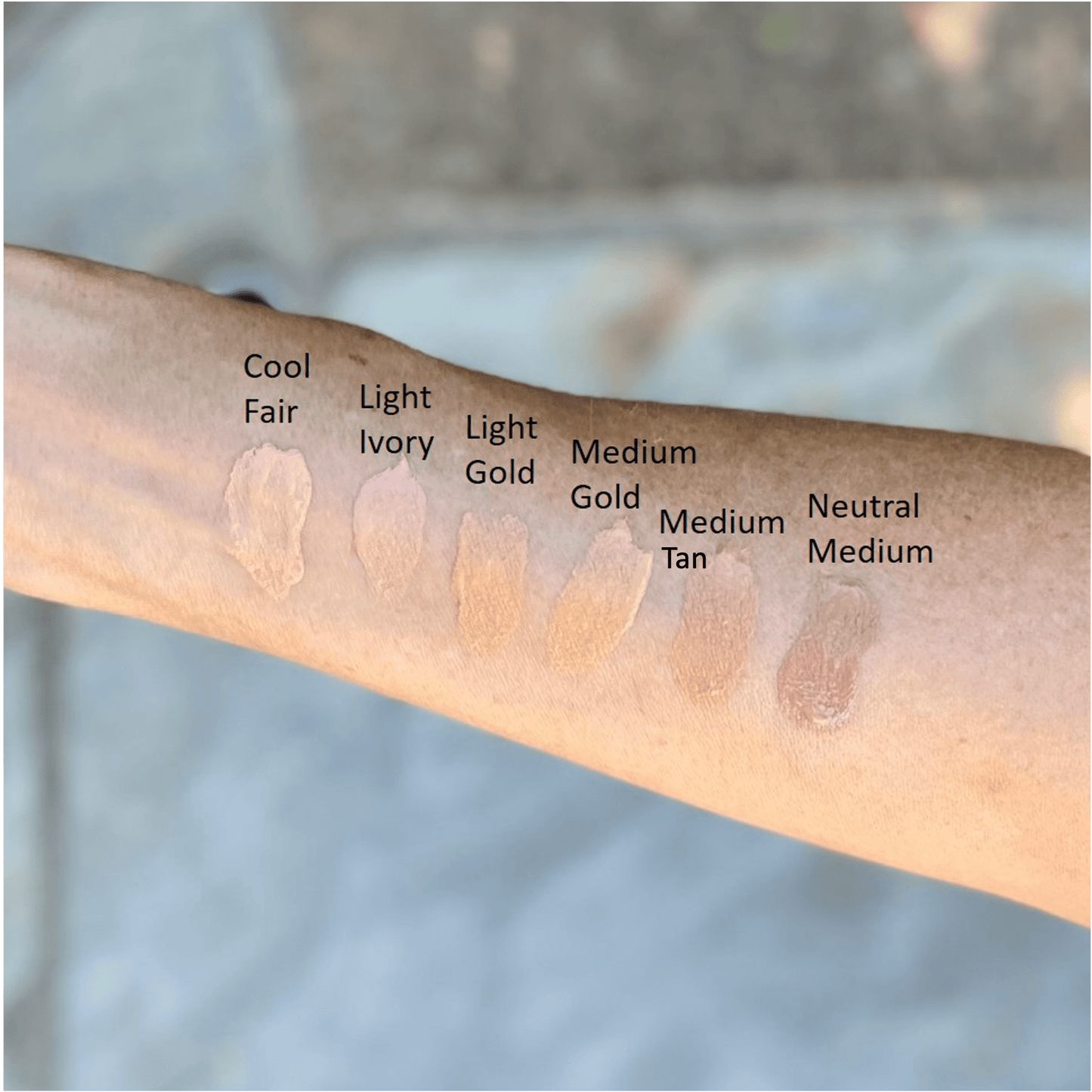 Natural Tinted Moisturizer Makeup Swatches on Arm Omiana makeup